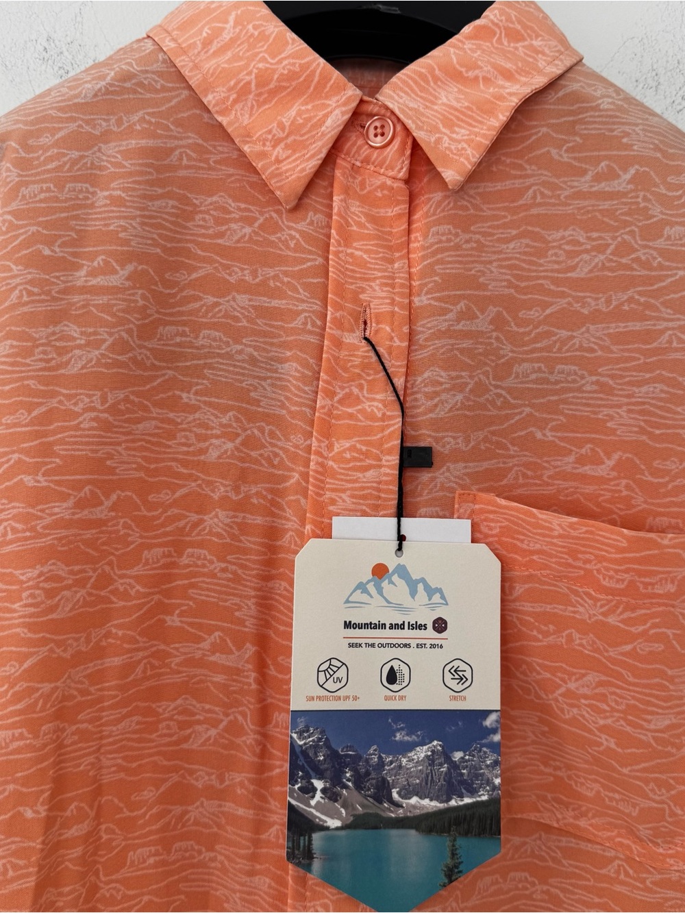 NWT Mountain and Isles Shirt Women's S Corel Performance Button Down Outdoors